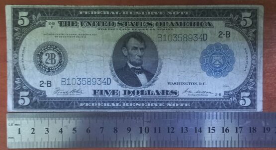 1914 $5, New York City Federal Reserve Large Banknote