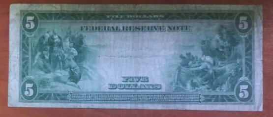 1914 $5, New York City Federal Reserve Large Banknote