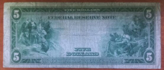 1914 $5, New York City Federal Reserve Large Banknote