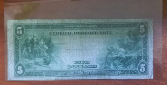 1914 $5, New York City Federal Reserve Large Banknote