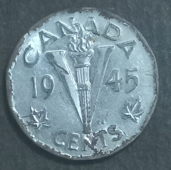 1945 Canada 5 Cents Steel Coin
