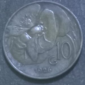 Rare 1926 Italy Coin 10 Centesimi