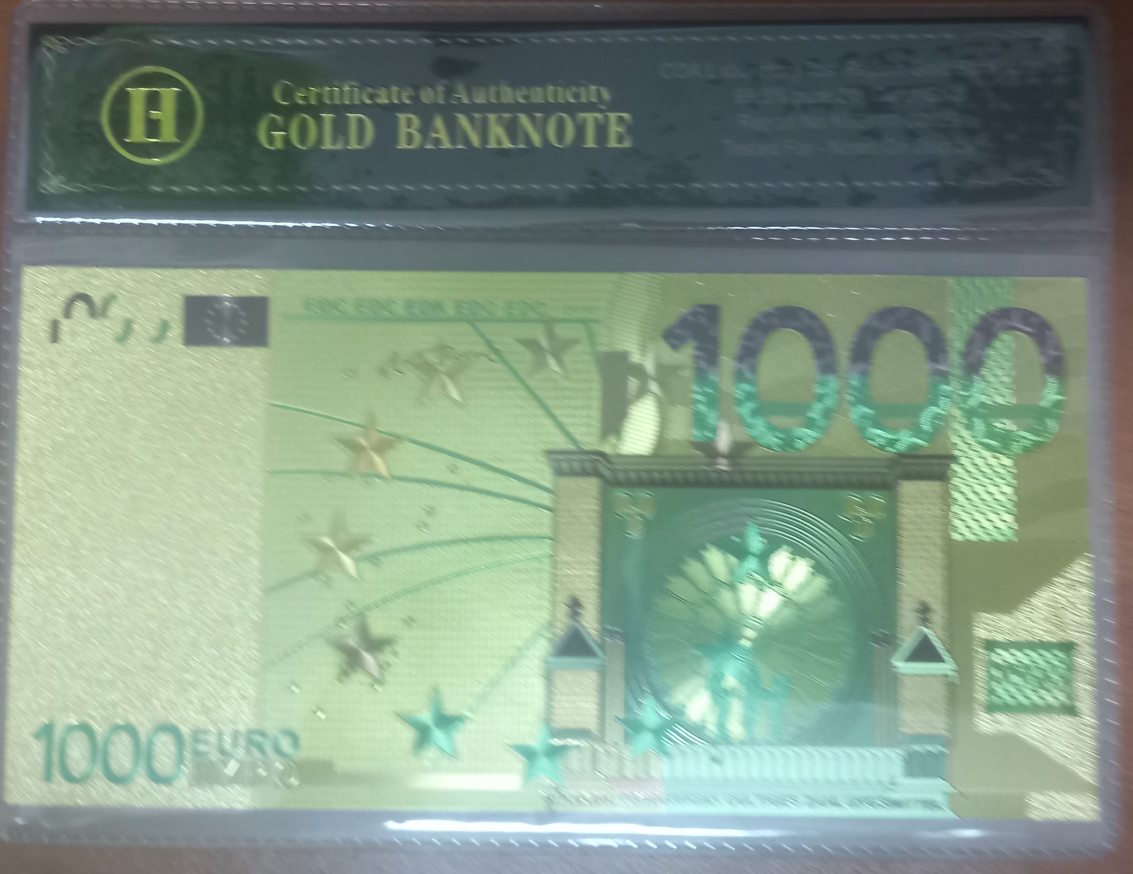 1000 euro 99.9% pure 24k, gold Coating Foil
