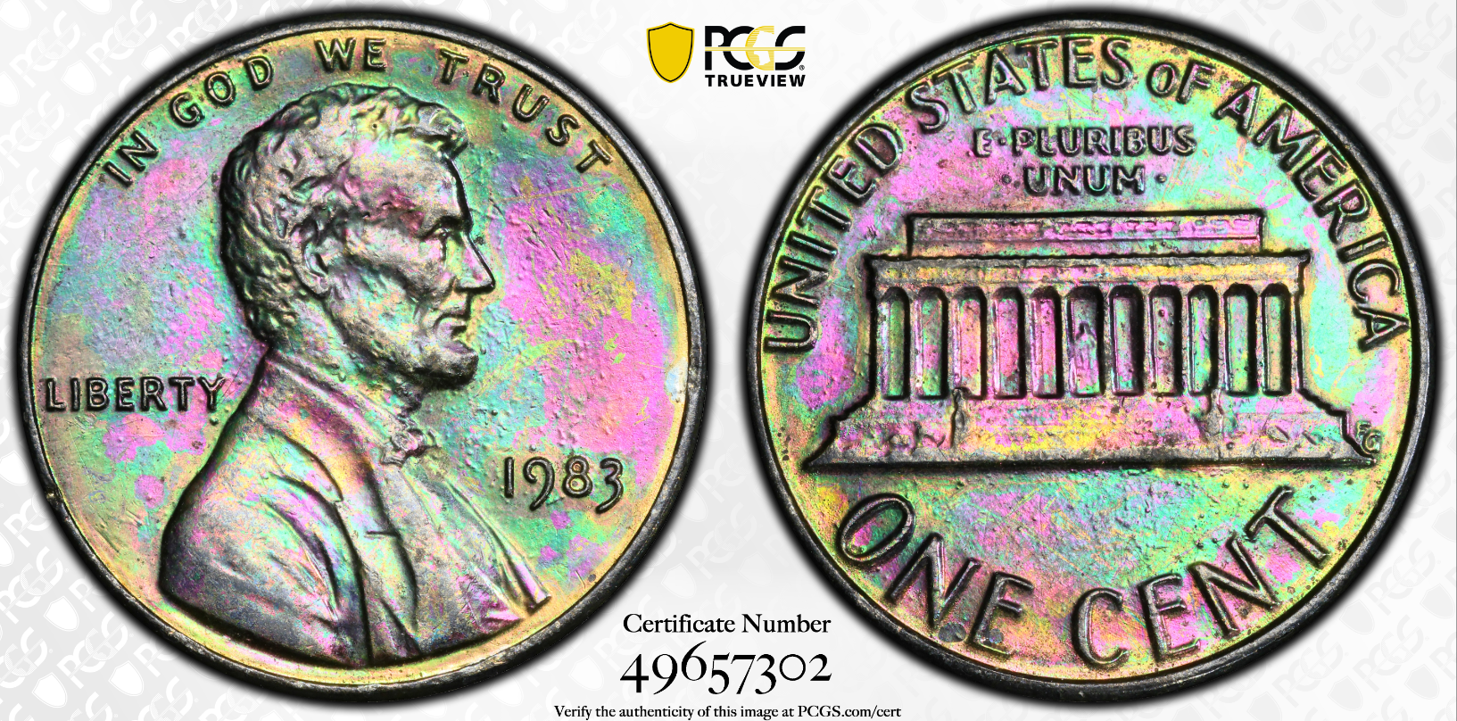 1983 Rainbow Lincoln Cent
