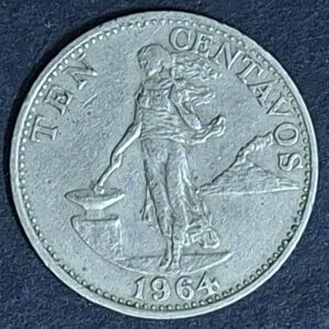 1964 Philippines 10 Centavo Female Standing