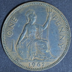 1962 Great Britain One Penny – Queen Elizabeth II
